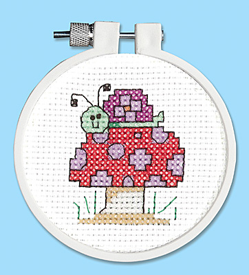 Janlynn Snail & Mushroom 021-1751 Kid Stitch Counted Cross Stitch 11 Count